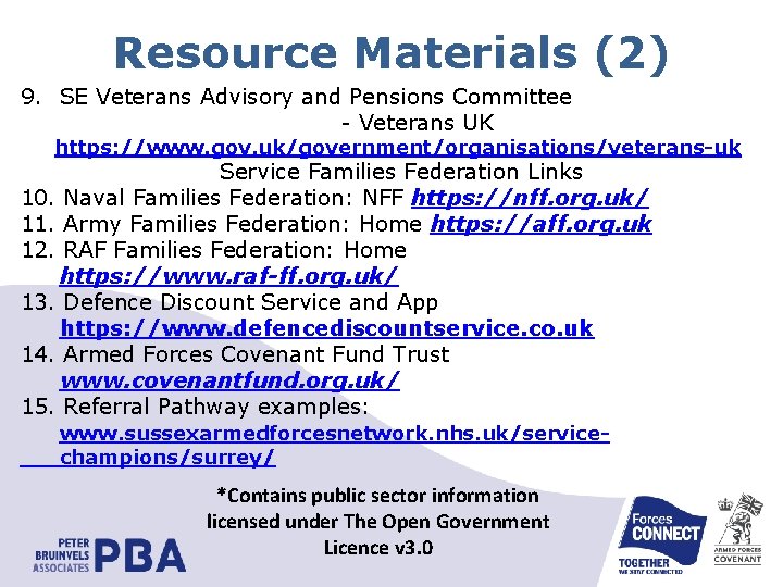 Resource Materials (2) 9. SE Veterans Advisory and Pensions Committee - Veterans UK https: