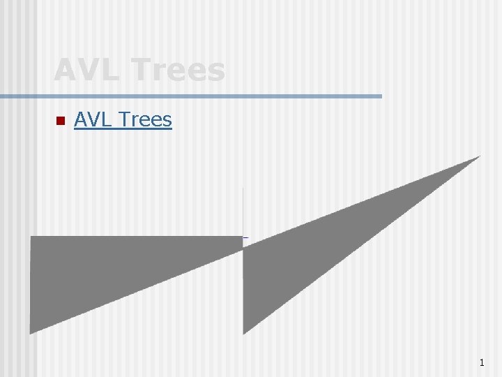 AVL Trees n AVL Trees 1 