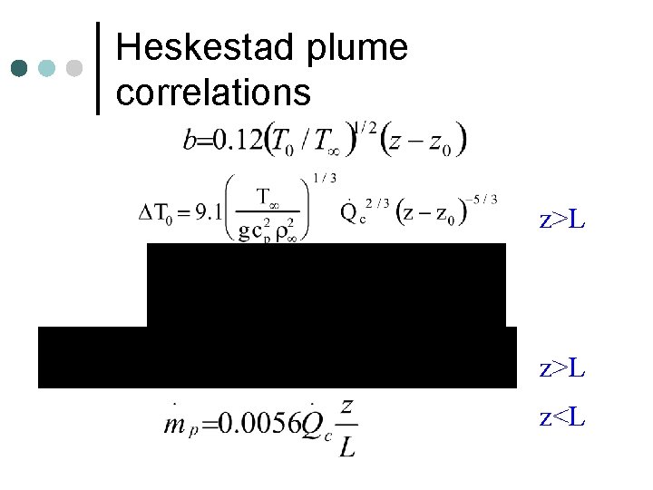 Heskestad plume correlations z>L z<L 