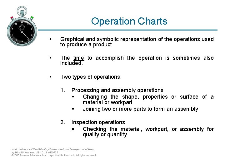 Operation Charts § Graphical and symbolic representation of the operations used to produce a