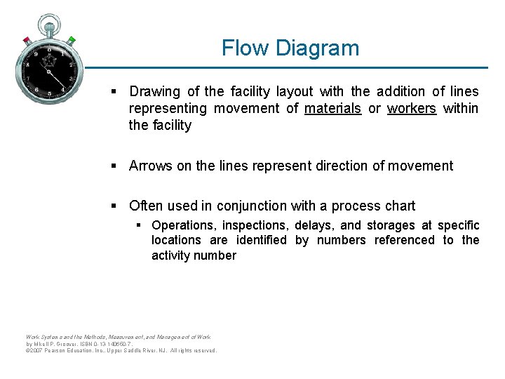 Flow Diagram § Drawing of the facility layout with the addition of lines representing