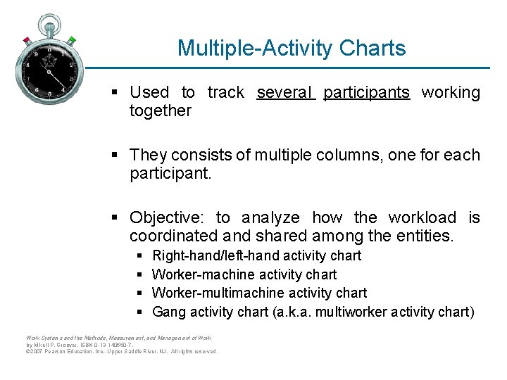 Multiple-Activity Charts § Used to track several participants working together § They consists of