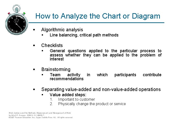 How to Analyze the Chart or Diagram § Algorithmic analysis § § Checklists §