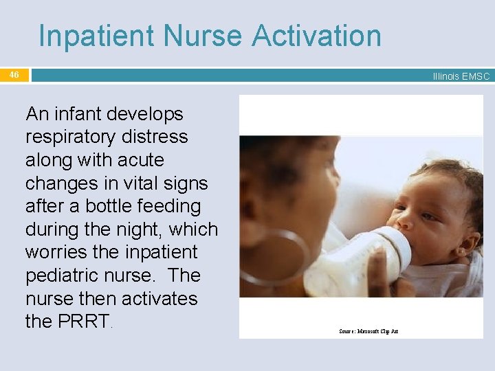 Inpatient Nurse Activation 46 Illinois EMSC An infant develops respiratory distress along with acute