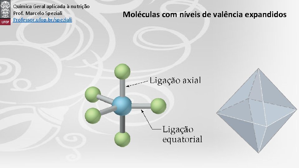 Química Geral aplicada à nutrição Prof. Marcelo Speziali Professor. ufop. br/speziali Moléculas com níveis