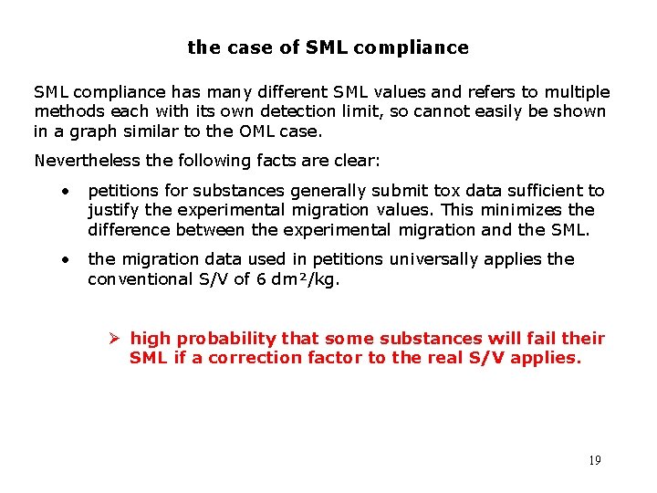 the case of SML compliance has many different SML values and refers to multiple