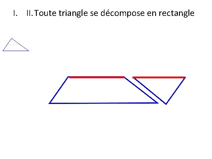 I. II. Toute triangle se décompose en rectangle 