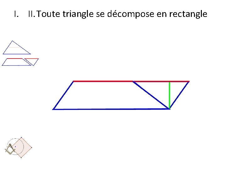 I. II. Toute triangle se décompose en rectangle 