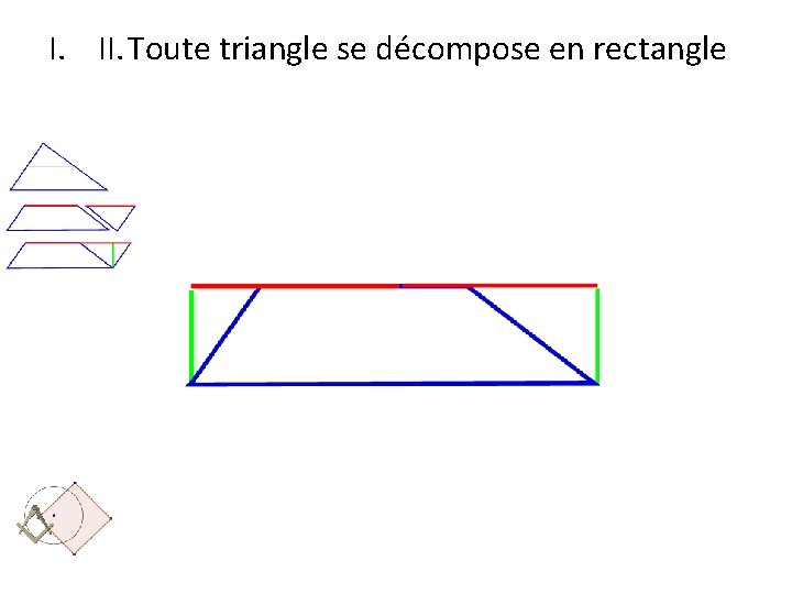 I. II. Toute triangle se décompose en rectangle 