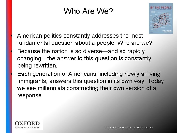 The Spirit of American Politics Chapter 1 CHAPTER