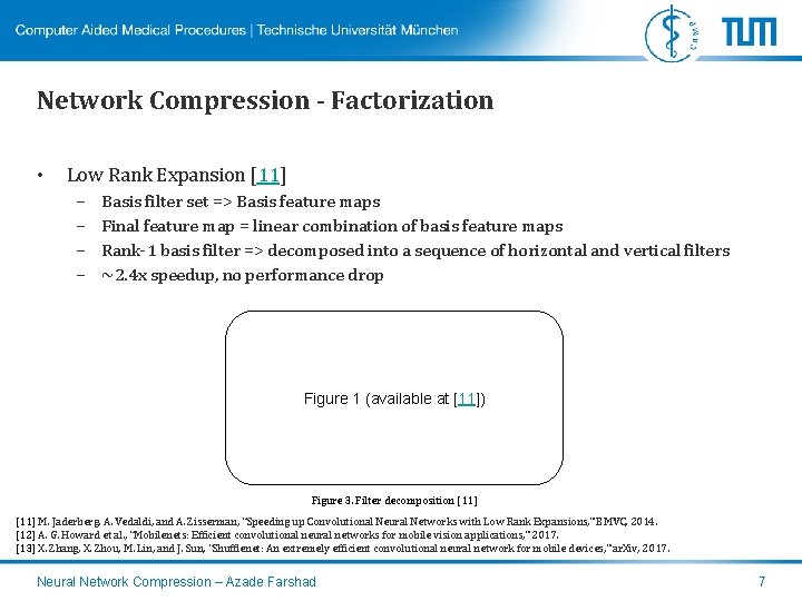 Network Compression - Factorization • Low Rank Expansion [11] – – Basis filter set