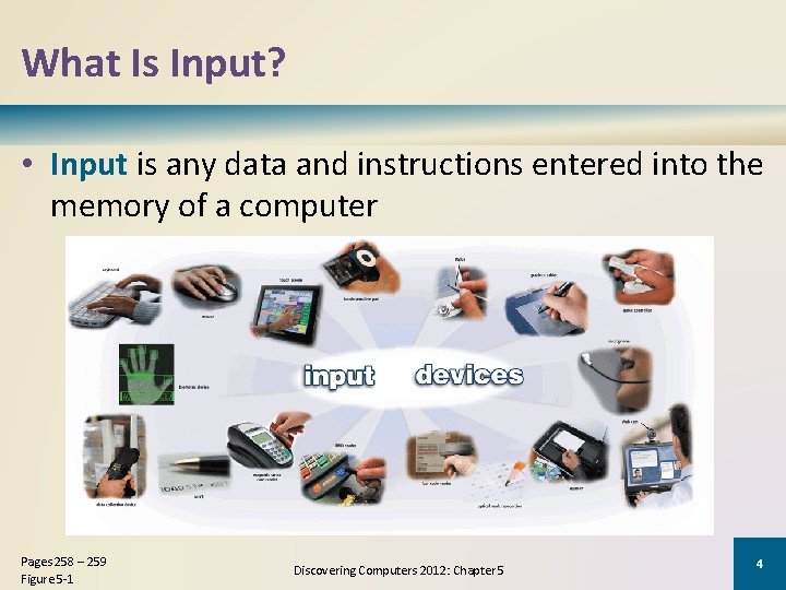 What Is Input? • Input is any data and instructions entered into the memory