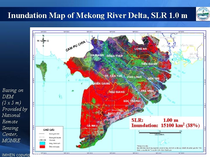 Inundation Map of Mekong River Delta, SLR 1. 0 m Basing on DEM (5