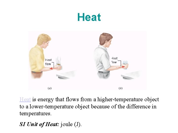 Heat is energy that flows from a higher-temperature object to a lower-temperature object because