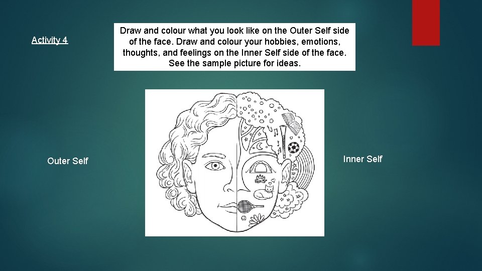 Activity 4 Outer Self Draw and colour what you look like on the Outer