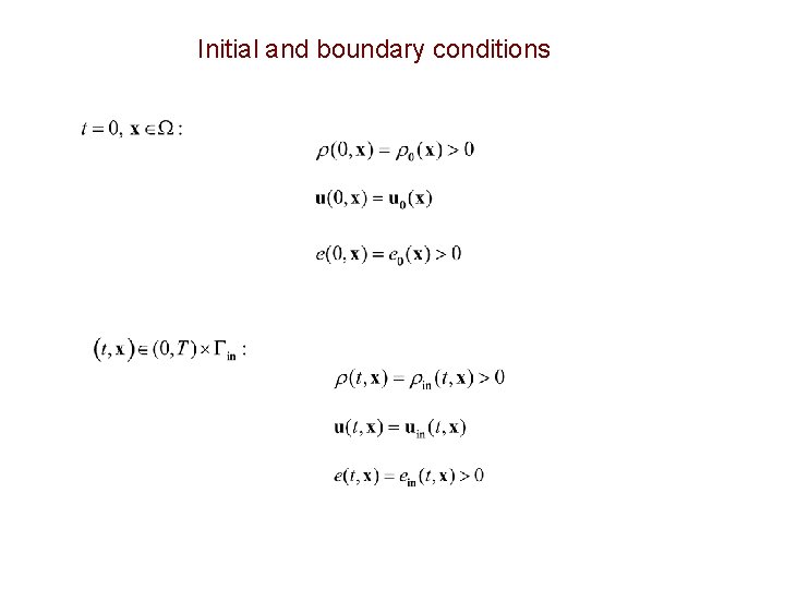 Initial and boundary conditions 