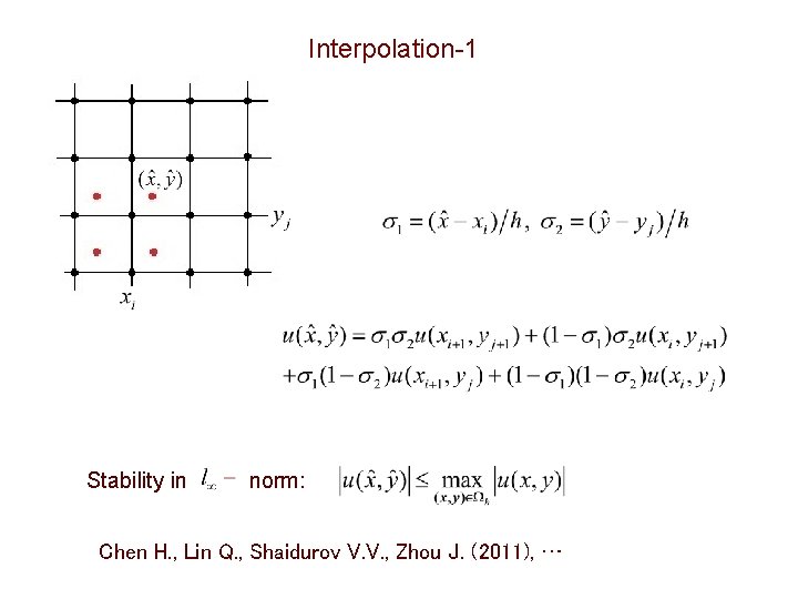 Interpolation-1 Stability in norm: Chen H. , Lin Q. , Shaidurov V. V. ,