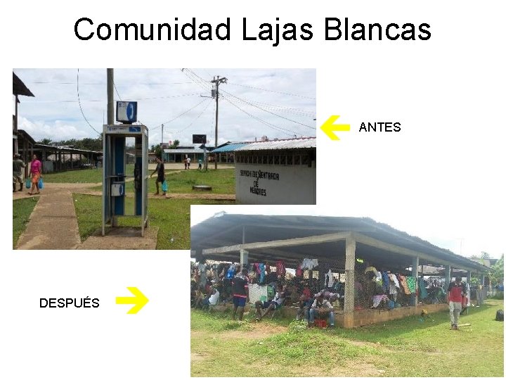 Comunidad Lajas Blancas DESPUÉS ANTES 