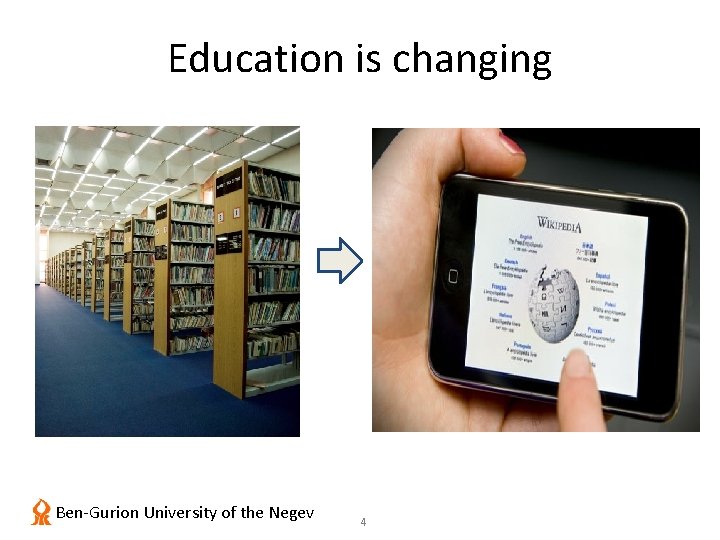 Education is changing Ben-Gurion University of the Negev 4 