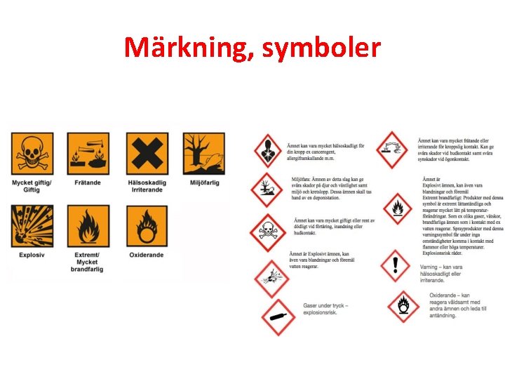 Märkning, symboler 