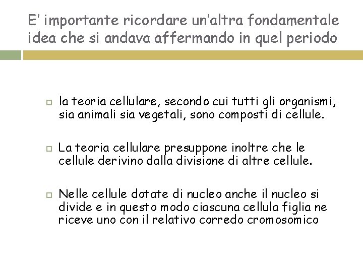 E’ importante ricordare un’altra fondamentale idea che si andava affermando in quel periodo la