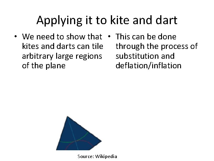 Applying it to kite and dart • We need to show that • This