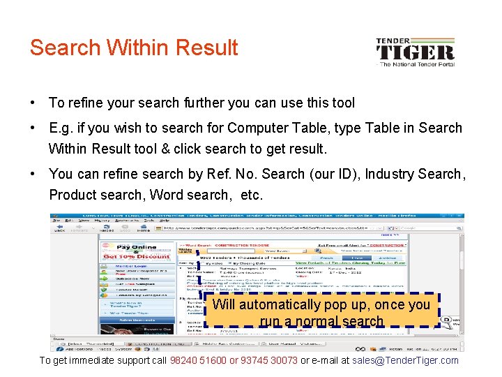 Search Within Result • To refine your search further you can use this tool