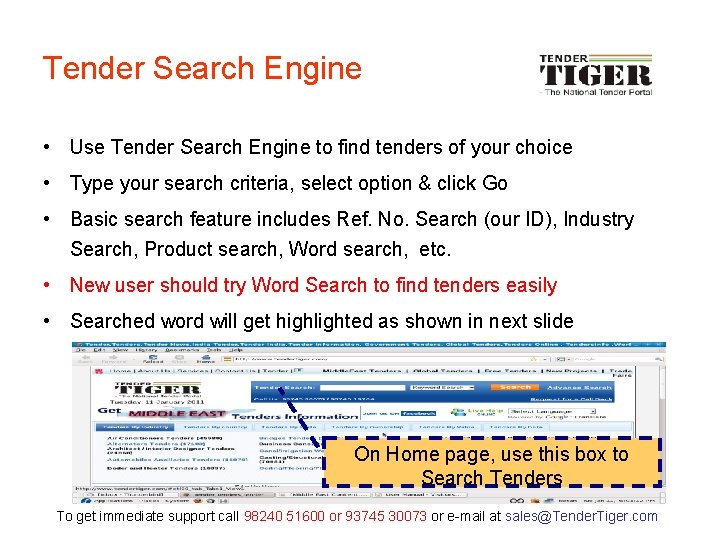 Tender Search Engine • Use Tender Search Engine to find tenders of your choice