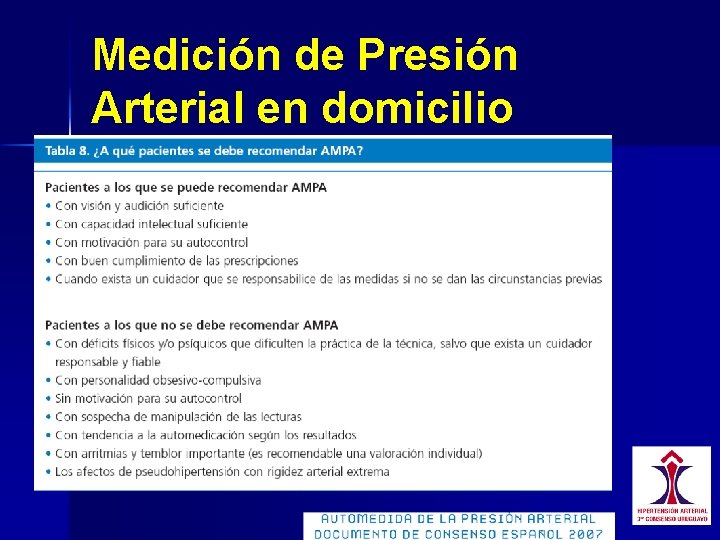 Medición de Presión Arterial en domicilio 