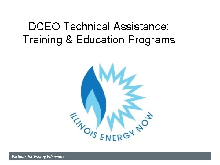 DCEO Technical Assistance: Training & Education Programs 