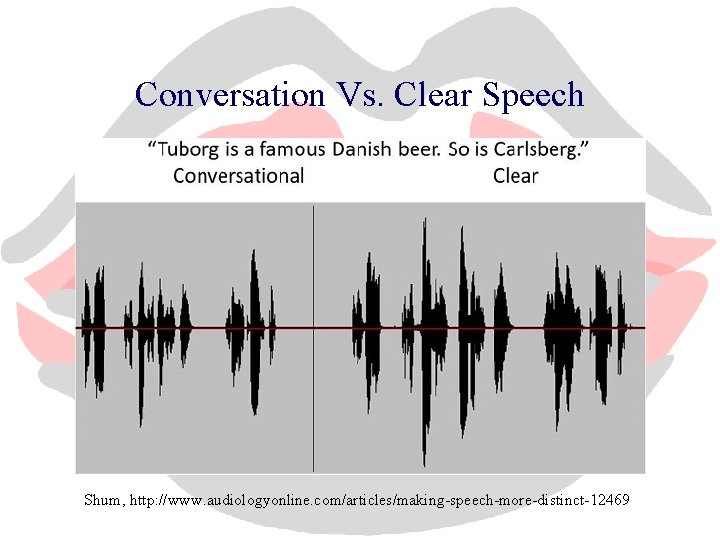 Conversation Vs. Clear Speech Shum, http: //www. audiologyonline. com/articles/making-speech-more-distinct-12469 