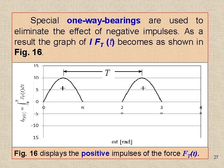  Special one-way-bearings are used to eliminate the effect of negative impulses. As a