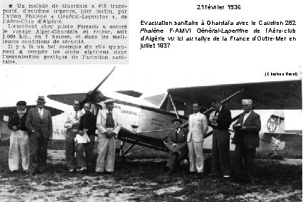 21 février 1936 Evacuation sanitaire à Ghardaïa avec le Caudron 282 Phalène F-AMVI Général-Laperrine