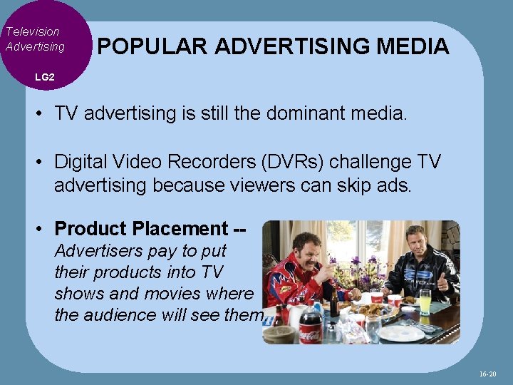 Television Advertising POPULAR ADVERTISING MEDIA LG 2 • TV advertising is still the dominant