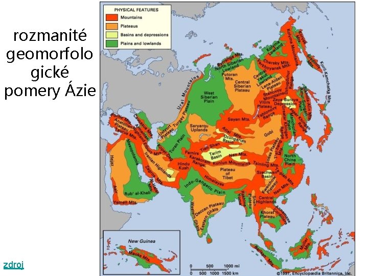 rozmanité geomorfolo gické pomery Ázie zdroj 