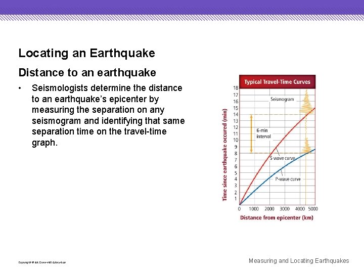 Locating an Earthquake Distance to an earthquake • Seismologists determine the distance to an