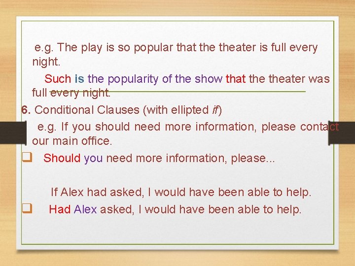 e. g. The play is so popular that theater is full every night. Such e. g. The play is so popular that theater is full every night. Such