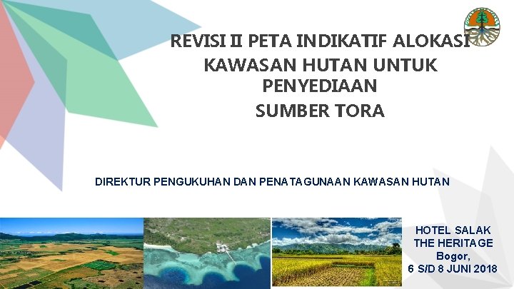 REVISI II PETA INDIKATIF ALOKASI KAWASAN HUTAN UNTUK PENYEDIAAN SUMBER TORA DIREKTUR PENGUKUHAN DAN