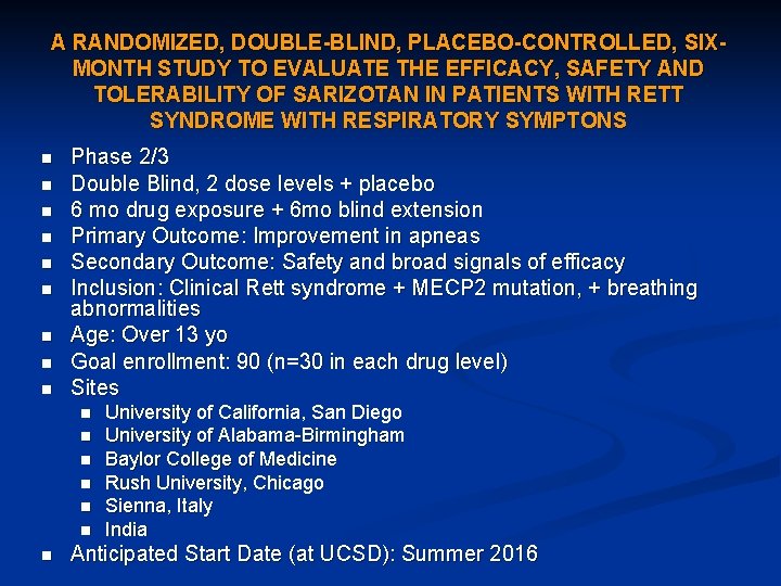 A RANDOMIZED, DOUBLE-BLIND, PLACEBO-CONTROLLED, SIXMONTH STUDY TO EVALUATE THE EFFICACY, SAFETY AND TOLERABILITY OF