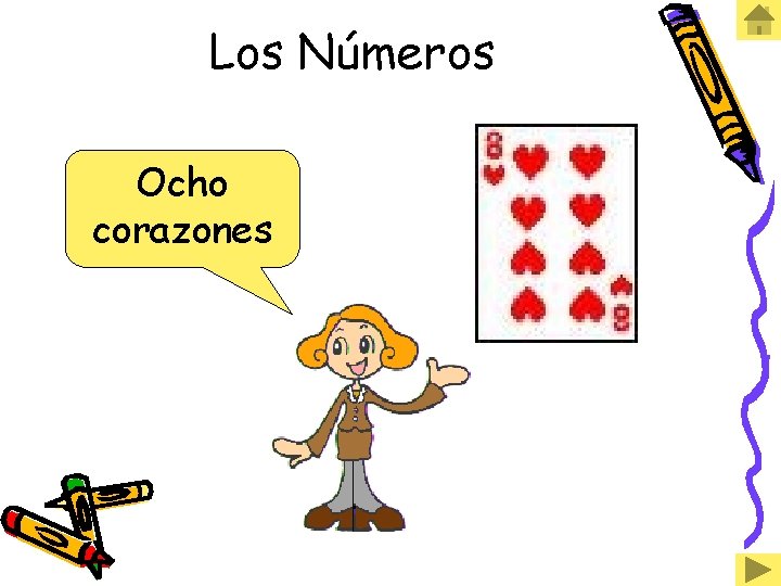 Los Números Ocho corazones 