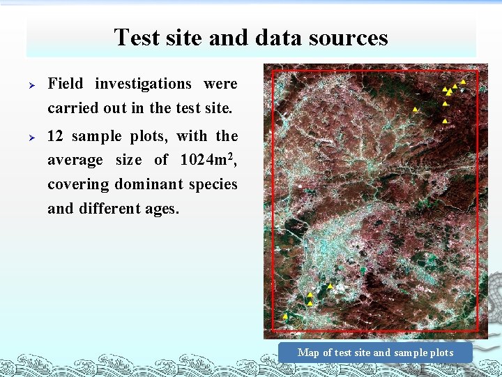 Test site and data sources Ø Ø Field investigations were carried out in the