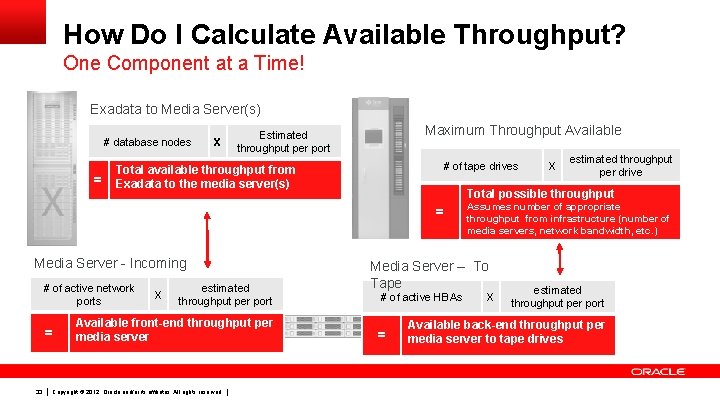 How Do I Calculate Available Throughput? One Component at a Time! Exadata to Media