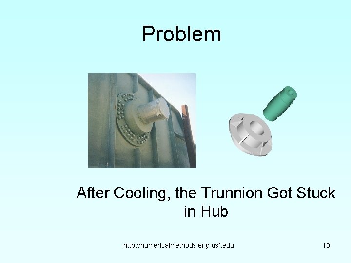 Problem After Cooling, the Trunnion Got Stuck in Hub http: //numericalmethods. eng. usf. edu