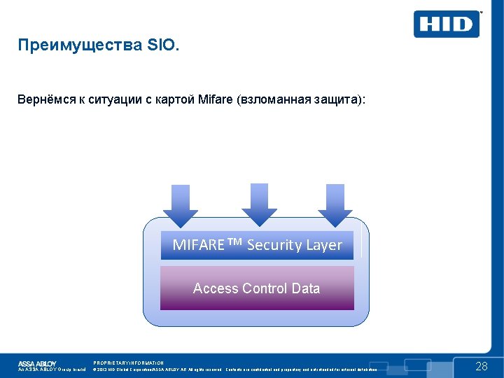 Преимущества SIO. Вернёмся к ситуации с картой Mifare (взломанная защита): MIFARE™ Security Layer Access