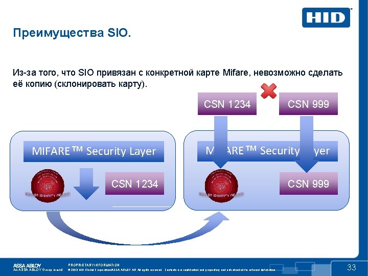 Преимущества SIO. Из-за того, что SIO привязан с конкретной карте Mifare, невозможно сделать её