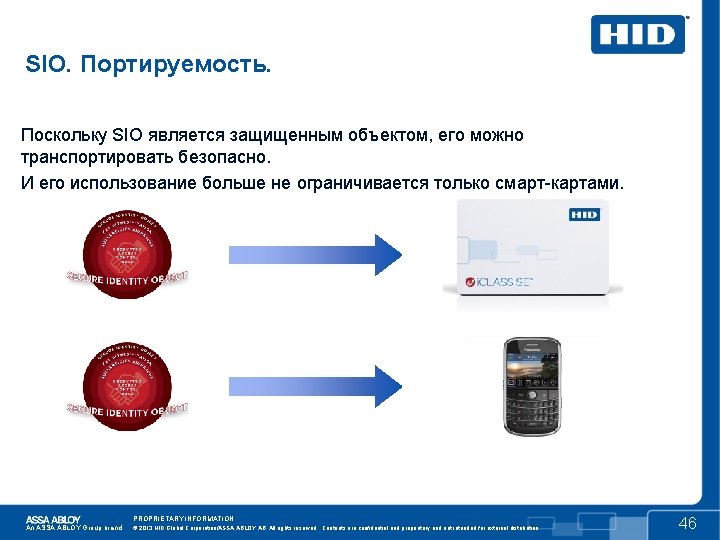 SIO. Портируемость. Поскольку SIO является защищенным объектом, его можно транспортировать безопасно. И его использование