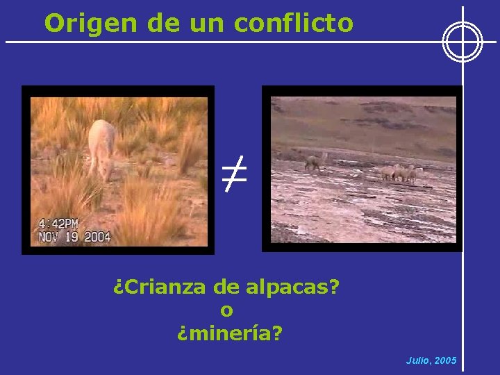 Origen de un conflicto ¿Crianza de alpacas? o ¿minería? Julio, 2005 