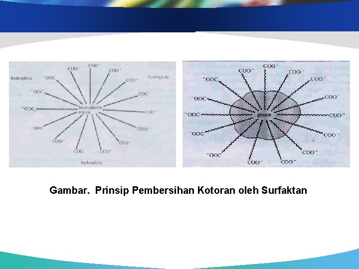 Gambar. Prinsip Pembersihan Kotoran oleh Surfaktan 