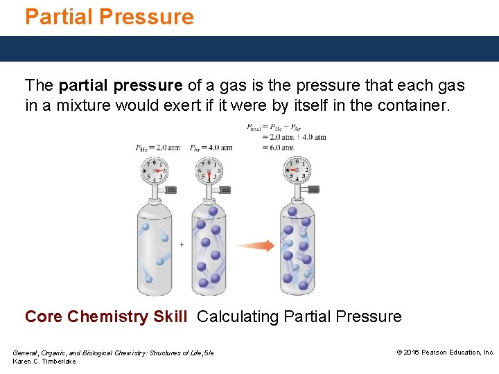 Partial Pressure The partial pressure of a gas is the pressure that each gas