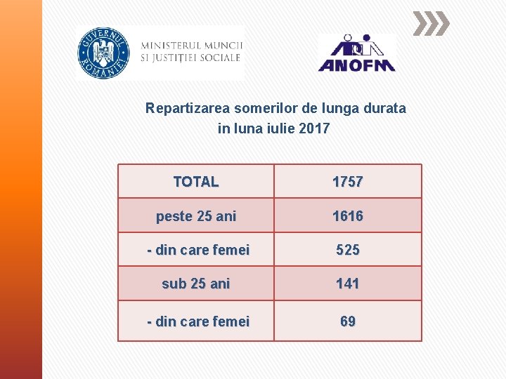 Repartizarea somerilor de lunga durata in luna iulie 2017 TOTAL 1757 peste 25 ani
